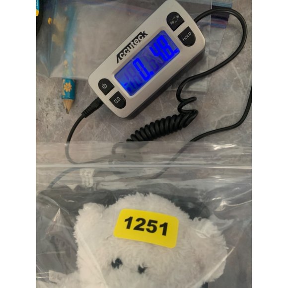 Ganz HX10916 9 Inch Mini Tubby Tummies White Bear Black Nose Blue Dotted Bow - Picture 9 of 9